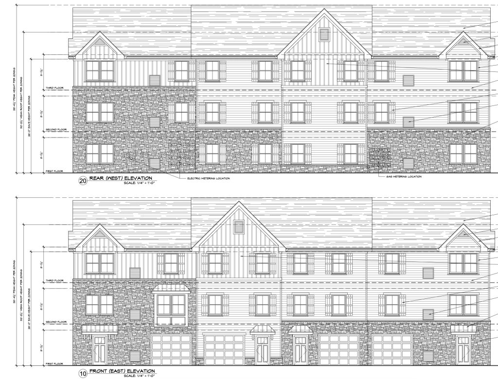 A rendering of a 60-unit multifamily complex proposed in Brick Township. (Credit: Planning Document)